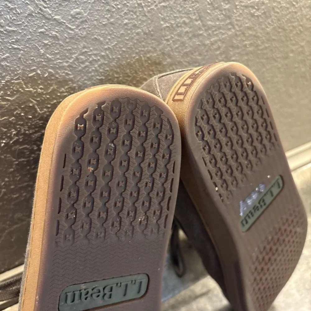 LL Bean Campside 2-Eye Brown Canvas Boat Shoe Loafers 505999 Men's Size 9.5M